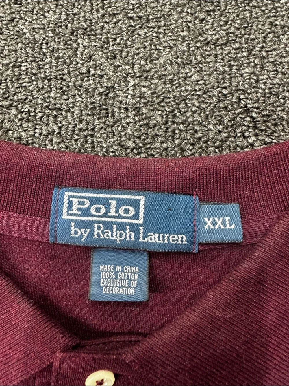 Vintage Polo Ralph Lauren Polo Shirt Mens XXL Maroon Long Sleeve Cotton- NWT
